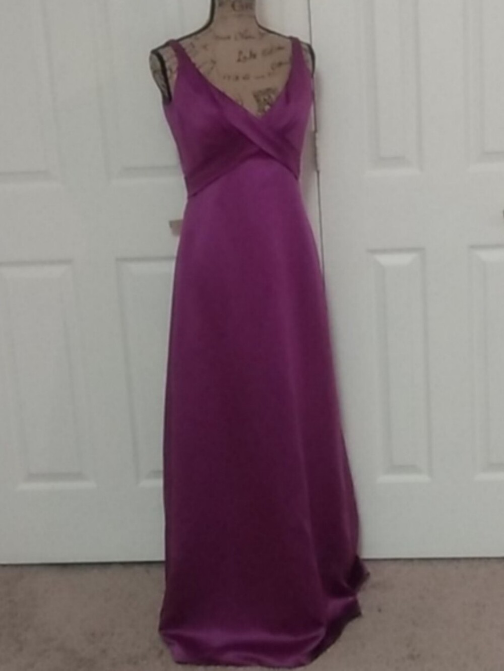 ALFRED ANGELO Women Dark Pink Satin Formal Sleeveless Dress Size 8